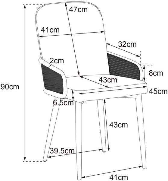 Merax Esszimmerstuhl aus Samt, 4er-Set, Rattan-Design, Wohnzimmer, Schlafzimmer, Mit vier Metallbeinen (Holzmaserungseffekt), Grau Bild 4