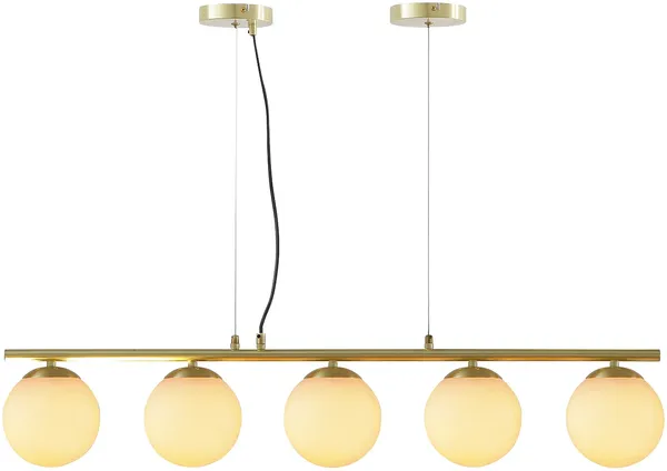 Vente-unique - SOFIA Hängelampe Kronleuchter und Deckenlampe Metall WeißGold - B 15 cm x H 120 cm x L 100 cm Bild 3