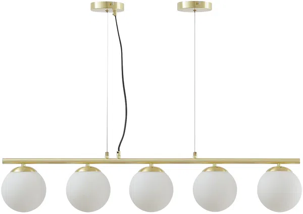 Vente-unique - SOFIA Hängelampe Kronleuchter und Deckenlampe Metall WeißGold - B 15 cm x H 120 cm x L 100 cm Bild 2