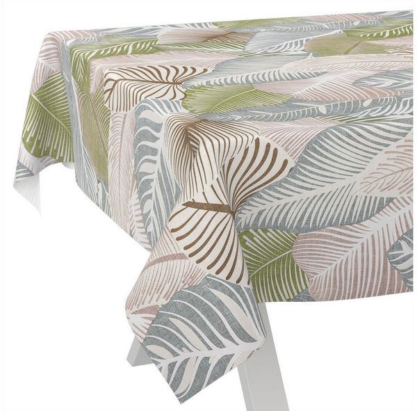 ANRO Tischdecke Wachstuchtischdecke abwaschbar Blätter Tischwäsche Gartentischdecke (Einzelstück 1-tlg), wasserabweisend pflegeleicht Extraordinär Grün 100x140cm