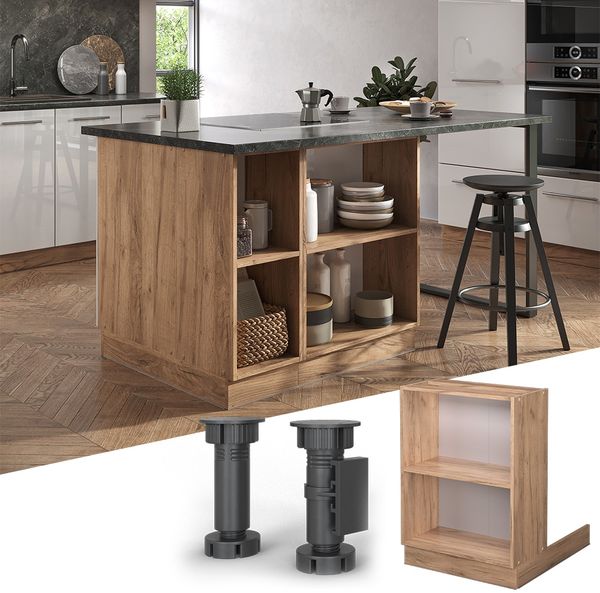 Kücheninsel Fame-Line Goldkraft Eiche 60 cm ohne Arbeitsplatte Vicco Bild 2
