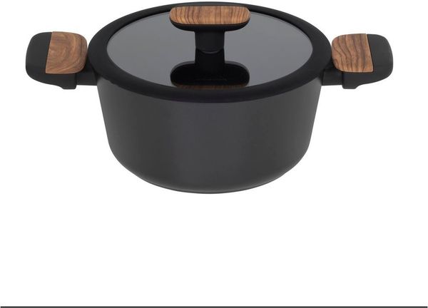 RESTO Kitchenware Kochtopf Mon, Bratentopf antihaftbeschichtet und spülmaschinenfest, Aluminium (2-tlg), mit Glasdeckel und stoßdämpfendem Silikonrand, im Geschenkkarton