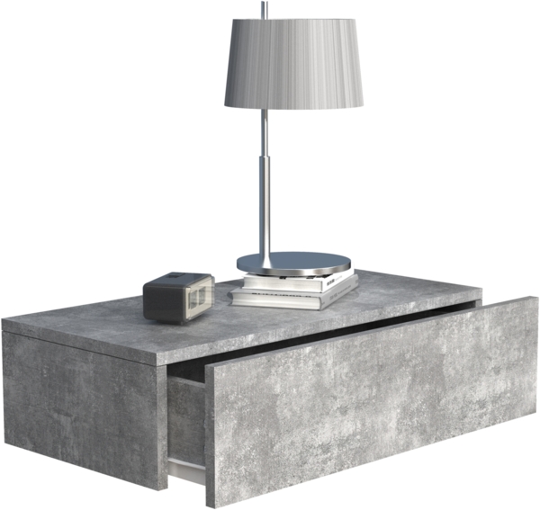 VCM Nachttisch Usal 918289 Beton-Grau H. 15 x B. 60 x T. 30 cm