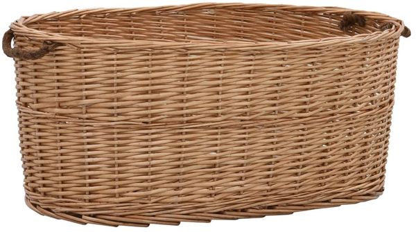 vidaXL Holzkorb mit Tragegriffen 78 x 54 x 34 cm Natur Weide 286983
