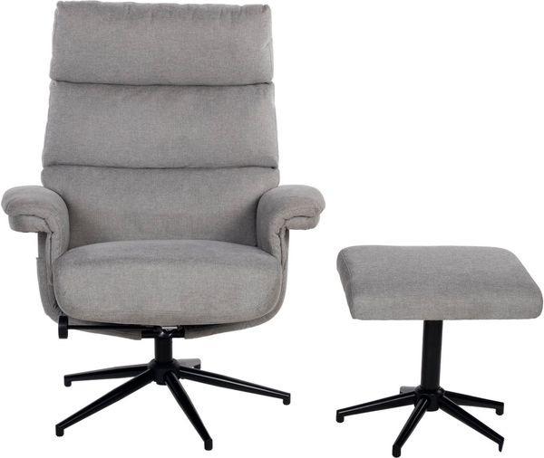 Duo Collection Relaxsessel mit Hocker OSOMO - Wohnzimmer in Steingrau