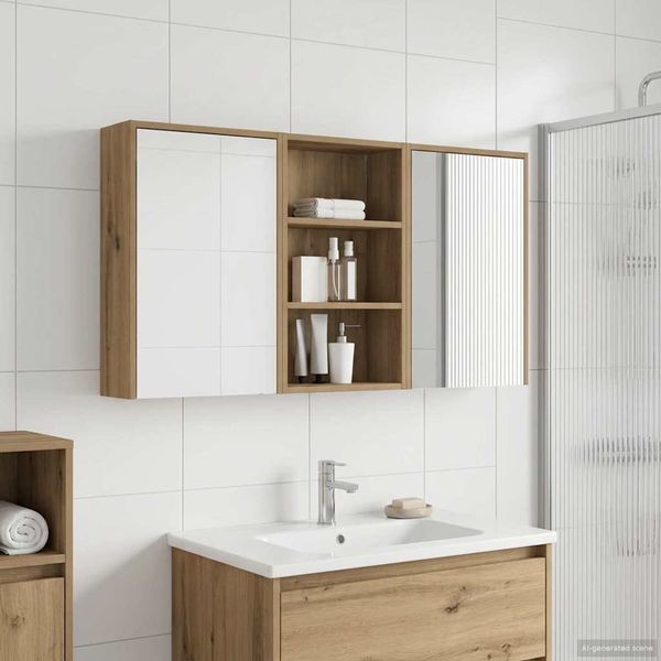 vidaXL Badezimmerschrank-Set 3 pcs 126 x 16 x 62,5 cm Holzwerkstoff 3403831