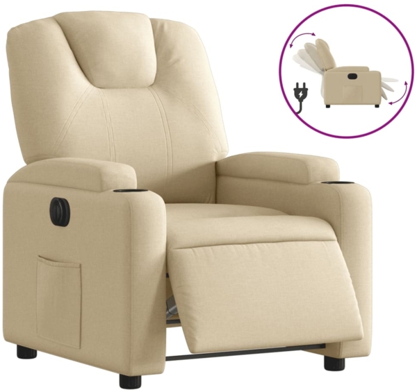 vidaXL Relaxsessel Elektrisch Creme Stoff 3204353