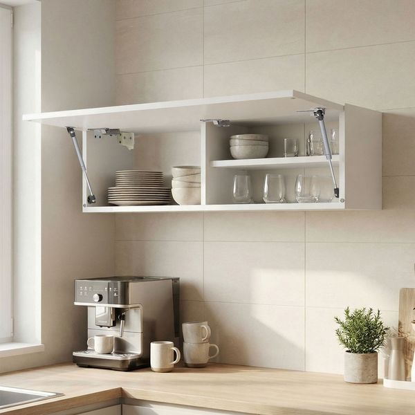Home Nature Wohnkonzept Hängeschrank für Küche, Bad und Schlafzimmer aus Spanplatte, 30 x 25 x 120 cm, Weiß