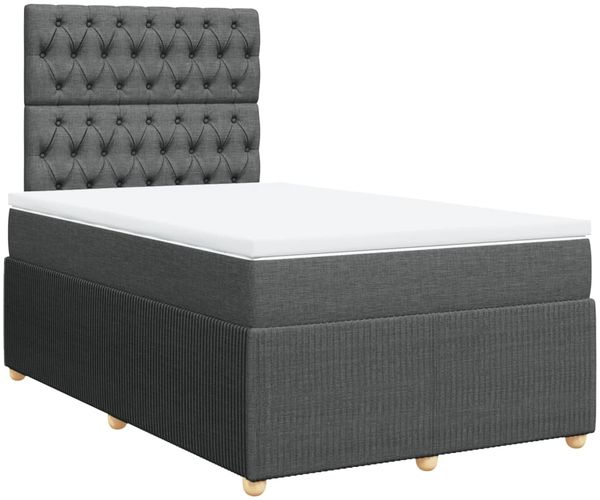 vidaXL Boxspringbett mit Matratze Dunkelgrau 120x200 cm Stoff 3294331 Bild 3