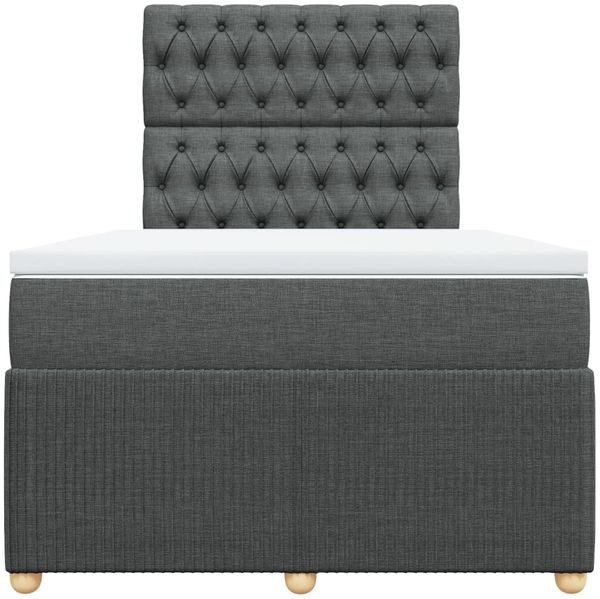 vidaXL Boxspringbett mit Matratze Dunkelgrau 120x200 cm Stoff 3294331 Bild 6