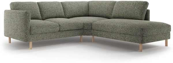 Micadoni Symmetrisches Ecksofa Eden 4-Sitzer Rechts Strukturierter Stoff Moßgrün Melange