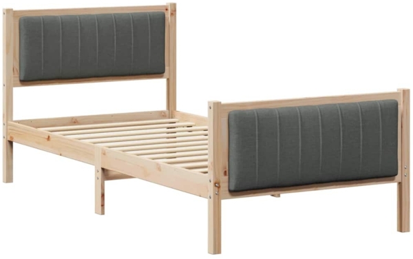 vidaXL Bettgestell Braun und Dunkelgrau 90 x 190 cm Massivholz Kiefer 878505