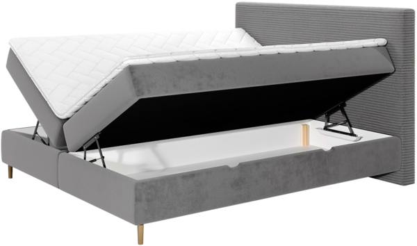 Boxspringbett Lorenka Cord, Grün, 180x200 cm Bild 3