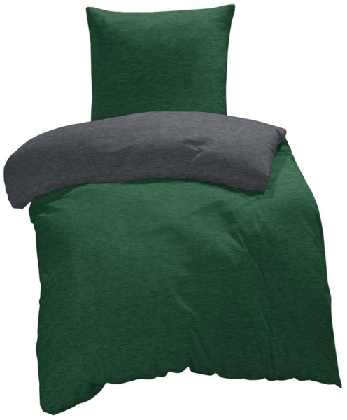 One Home Bettwäsche Melange, Flanell, 2 teilig, modern meliert, Baumwolle kuschelig warme weiche Biber Winter