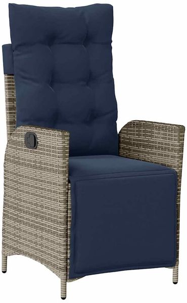 vidaXL Garten Essgruppe mit Kissen 7 pcs Grau und Schwarz Rattan 3380579 Bild 6