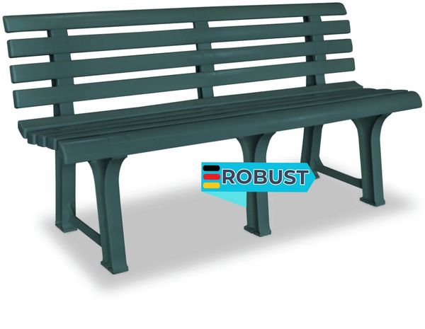 Parkbank KATO 145,5 cm Kunststoff Grün | Gartenbank wetterfest Terrassenbank 3 Sitzer Sitzbank Rückenlehne