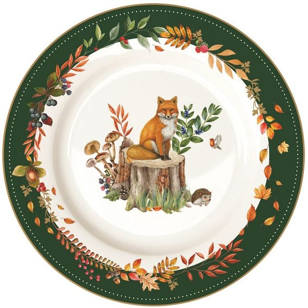 EasyLife Kuchenteller Forest Dream, Spülmaschinengeeignet, Mehrfarbig, Fuchs, H: cm