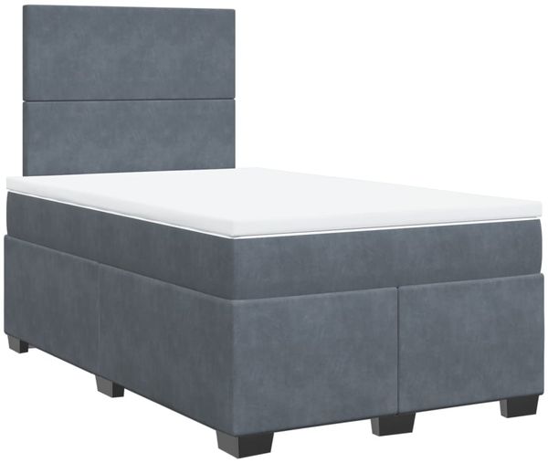 vidaXL Boxspringbett mit Matratze Dunkelgrau 120x200 cm Samt 3293177 Bild 3