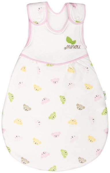 Minou leichter Baby Schlafsack aus Bio Baumwolle Pink Bear