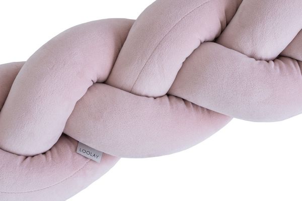 Loolay Nestchenschlange SAMT ALTROSA Geflochtenes Kissen Zierkissen Dekokissen Bettumrandung, (Zugluftstopper Zugluft Schlange Wickeltischumrandung Babybett Kinderzimmer Schutz, VELOURS SAMT Bettschlange 100 150 200 300 400 cm und Länge auf Anfrage), Z...