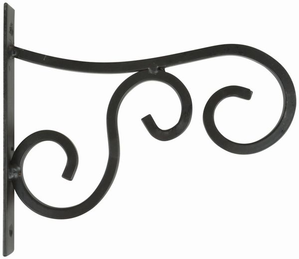 Wandhalterung Haken im Landhausstil aus Eisen in schwarz