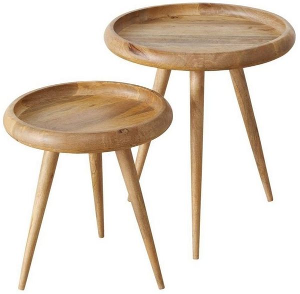 BOLTZE GRUPPE GmbH Beistelltisch Kaffeetische HERVE, 2er-Set, Mangoholz (2er-Set), keine