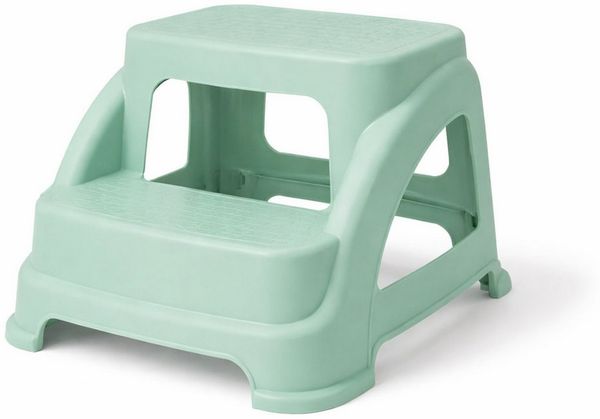 Zweistufiger Tritthocker Trittstufe Hocker Kunststoff Grün rutschfest