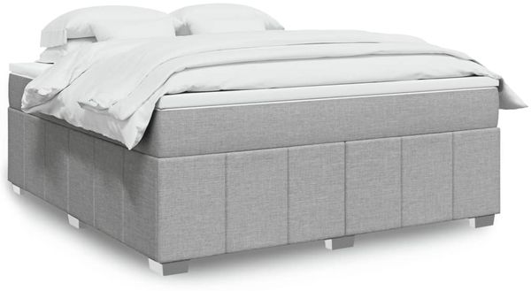 vidaXL Boxspringbett mit Matratze Hellgrau 180x200 cm Stoff 3285491