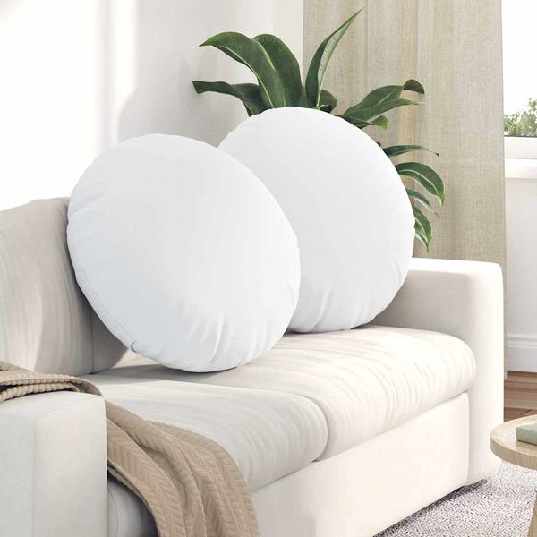vidaXL Sitzkissen 2 pcs Weiß Ø80 x 29 cm Stoff 42014242