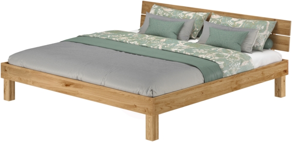 Großes Massivholzbett Doppelbett 200x200 Eiche massiv geölt Zubehör wählbar V-60.88-20ohne Zubehör