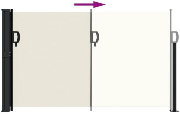vidaXL Seitenmarkise Ausziehbar Creme 120x500 cm 4004400 Bild 5