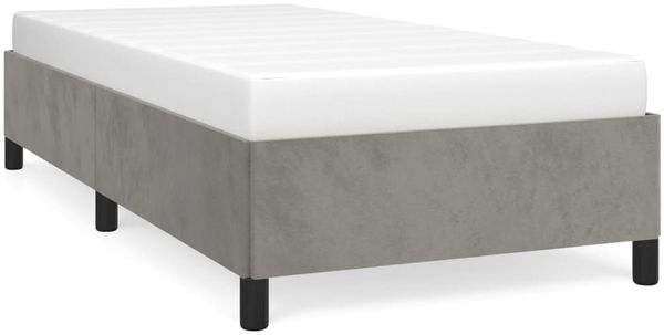 Einzelbettgestell Design für Erwachsene ohne Matratze Hellgrau 90x200 cm Samt d5038e