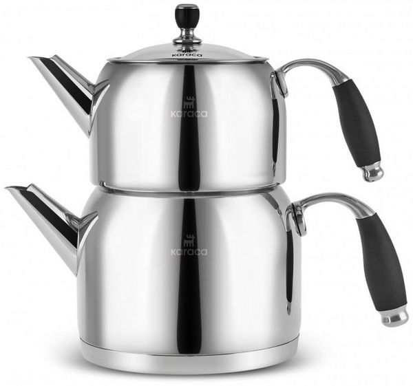 Karaca Teekanne Karaca Fiona Edelstahl-Teekannen-Set, 3L, Induktionsgeeignet, 3 l, (2-St)