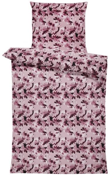 One Home Bettwäsche Blumen Winter, Biber, 2 teilig, geblümt florales Design, kuschelig warme weiche Baumwolle Flanell