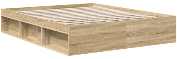 vidaXL Bettrahmen mit Kopfteil Sonoma 160x200 cm Holzwerkstoff 3407852 Bild 4