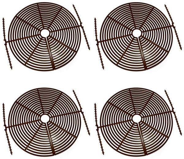 HAC24 Blumentopf Blumentopfgitter Kunststoff Blumentopfschutz Schutzgitter (Set, 4 St, Ø 30 cm), Schutz Haustiere Kinder Pflanzen
