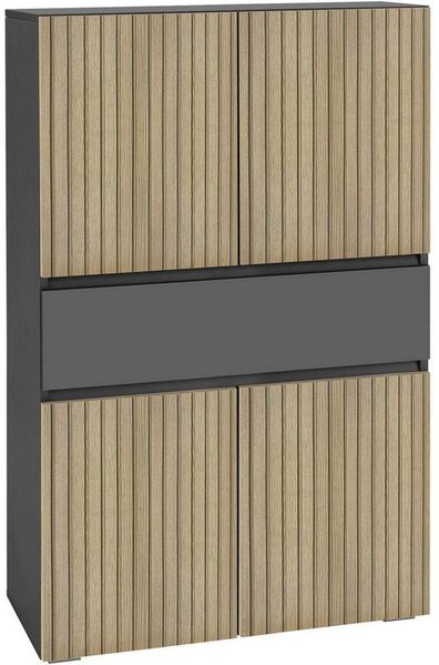 Home affaire Midischrank Wisla mit 4 Türen & 1 Schublade, Breite 76 cm, Höhe 130 cm