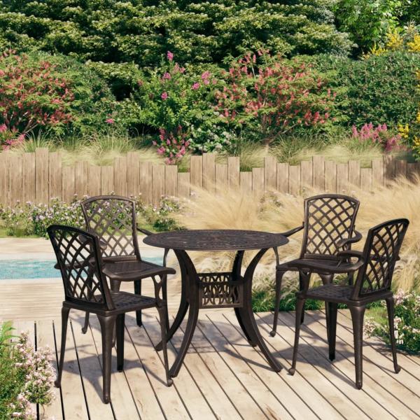 vidaXL 5-tlg. Bistro-Set Aluminiumguss Bronzen 3070610