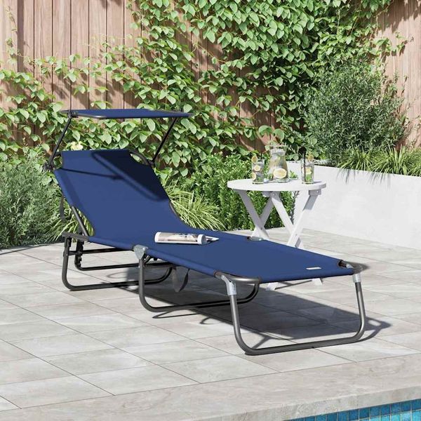 vidaXL Klappbare Sonnenliege Blau 190 x 57 x 81 cm Oxford 42003128