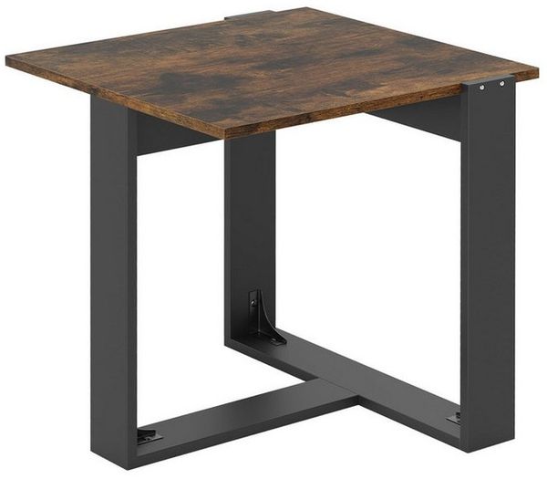 COSTWAY Beistelltisch (1-St), Couchtisch, quadratisch mit T-förmigem Metallfuß