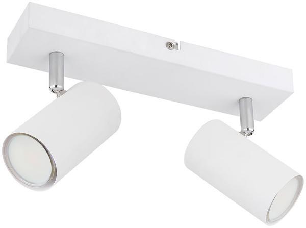 Deckenstrahler, Metall, verchromt, weiß, L 26 cm