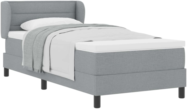 vidaXL Boxspringbett mit Matratze Hellgrau 100 x 200 cm Stoff 3339947