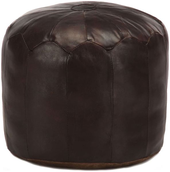 vidaXL Pouf Dunkelbraun 40 x 35 cm Echtes Ziegenleder 248130