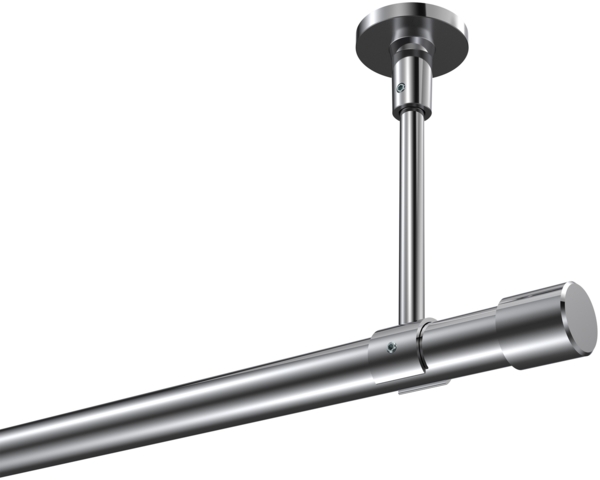 Gardinenstangen-Set Sonette Santo 360 cm (geteilt in 2 x 180 cm), 1-läufig, 20 mm Ø Chrom