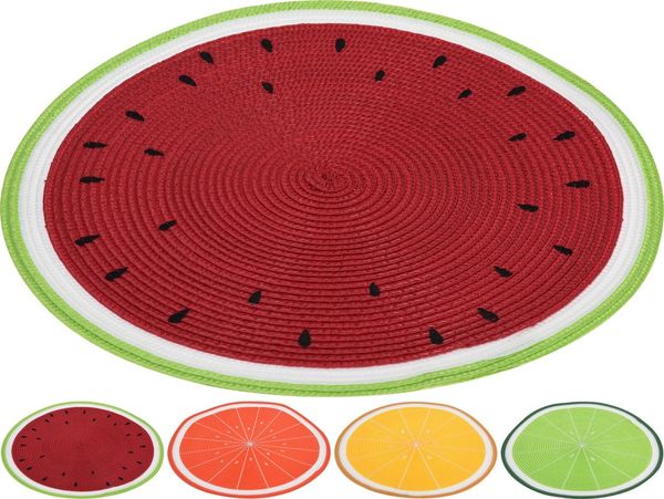 Koopman Platzset Tischset Platzteller Tischset Frucht 4 Tlg. Set, (4-St), 4 Stk, Fruchtmix, Ø 38cm, Polyester, Esstisch