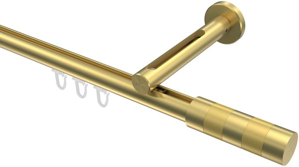 Innenlauf-Gardinenstangen-Set Siteno Mavell 100 cm, 1-läufig, 20 mm Ø Messing-Optik