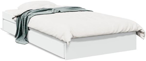 Einzelbettgestell Design für Erwachsene mit Schubladen Weiß 100x200 cm Holzwerkstoff d3780e