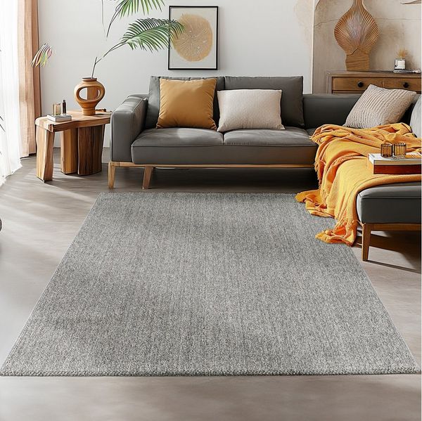 SIMPEX24 Teppich Unicolor, Rechteckig, Höhe: 7 mm, Schlingenteppich Schlafzimmer Einfarbig Meliert Design