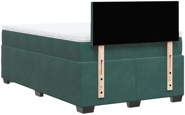 vidaXL Boxspringbett mit Matratze Dunkelgrün 120x200 cm Samt 3286279 Bild 10