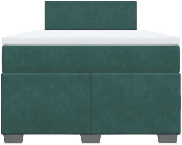 vidaXL Boxspringbett mit Matratze Dunkelgrün 120x200 cm Samt 3286279 Bild 4